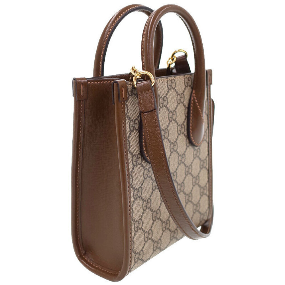 Gucci Canvas GG Tote Bag Brown Supreme Interlocking